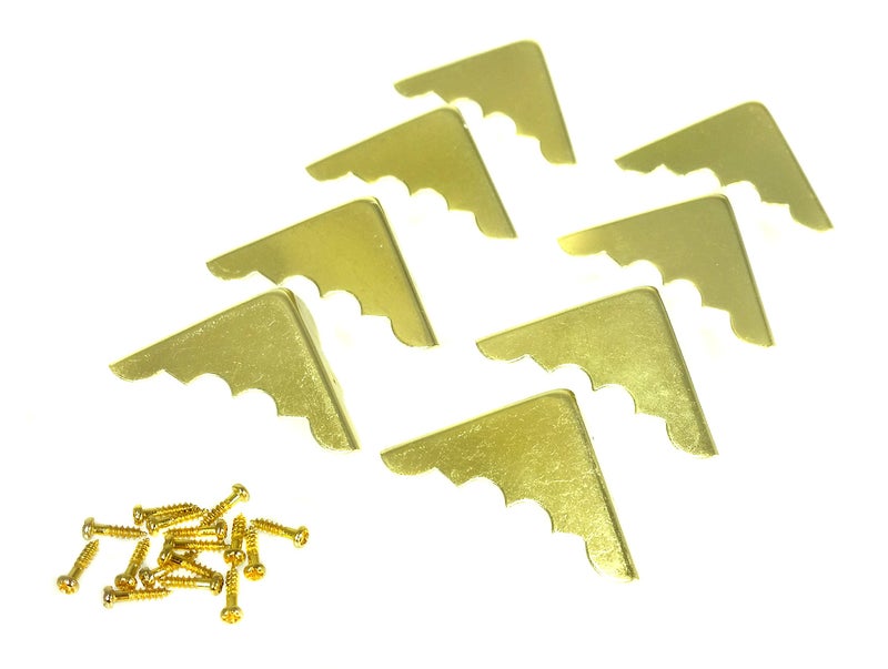 C. B. Gitty 8pcs. Decorative Brass-Plated Box Corners with Mounting Screws - Image 4